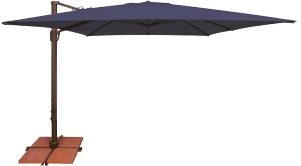 Isabella Modern Classic Navy Blue Sunbrella Aluminum Cantilever Square Umbrella