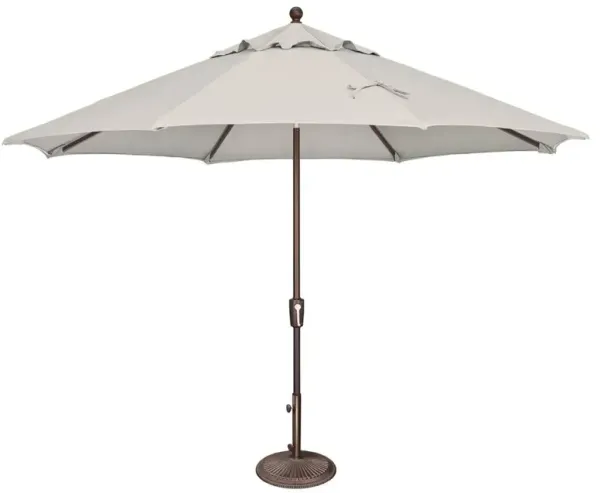 Alice Modern Classic White Sunbrella Bronze Aluminum Outdoor Umbrella - Large