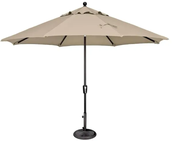 Alice Modern Classic Beige Sunbrella Black Aluminum Outdoor Umbrella - Large