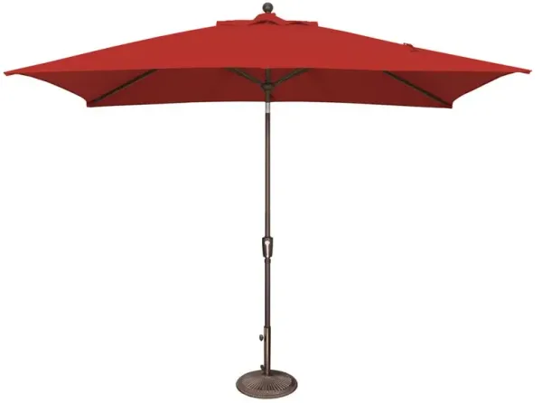 Alaina Modern Classic Red Sunbrella Bronze Aluminum Outdoor Umbrella