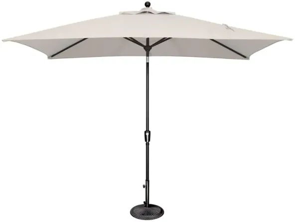 Alaina Modern Classic White Sunbrella Black Aluminum Outdoor Umbrella