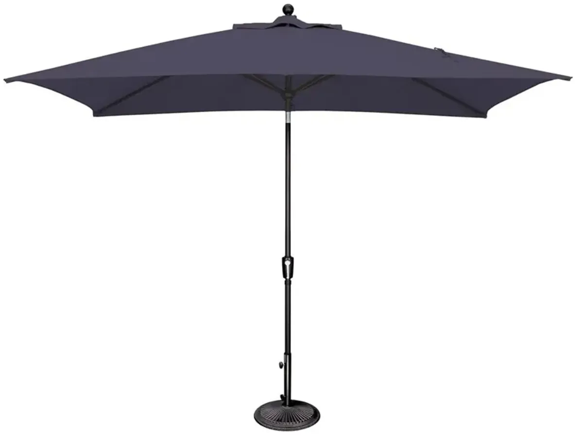 Alaina Modern Classic Navy Blue Sunbrella Black Aluminum Outdoor Umbrella