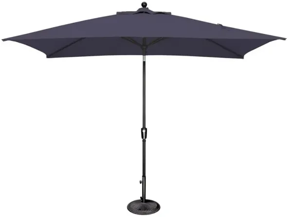 Alaina Modern Classic Navy Blue Sunbrella Black Aluminum Outdoor Umbrella