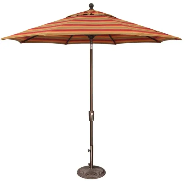Alice Modern Red Sunbrella Orange Stripe Aluminum Outdoor Umbrella - Medium