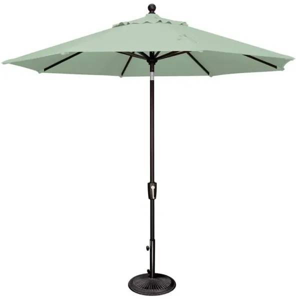 Alice Modern Classic Green Sunbrella Black Aluminum Outdoor Umbrella - Medium