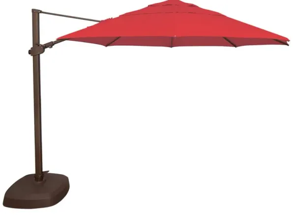 Rylee Modern Classic Red Sunbrella Aluminum Cantilever Umbrella