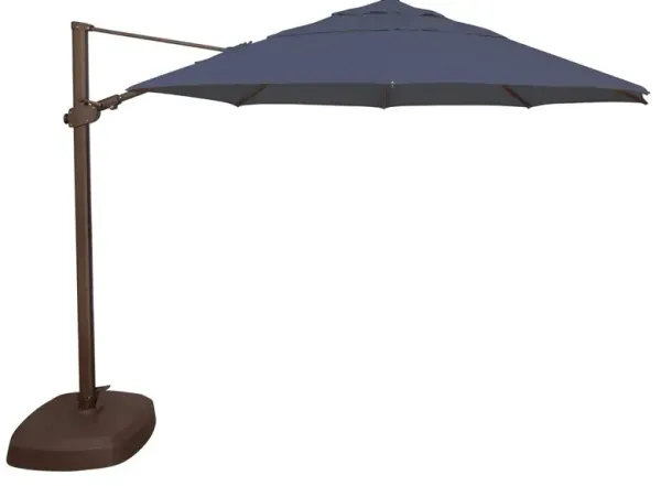 Rylee Modern Classic Navy Blue Sunbrella Aluminum Cantilever Umbrella