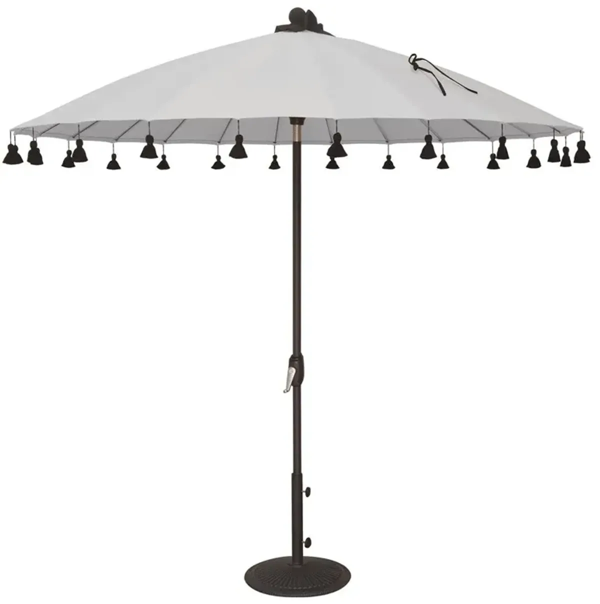 Samara Modern Classic White Sunbrella Round Aluminum Outdoor Umbrella