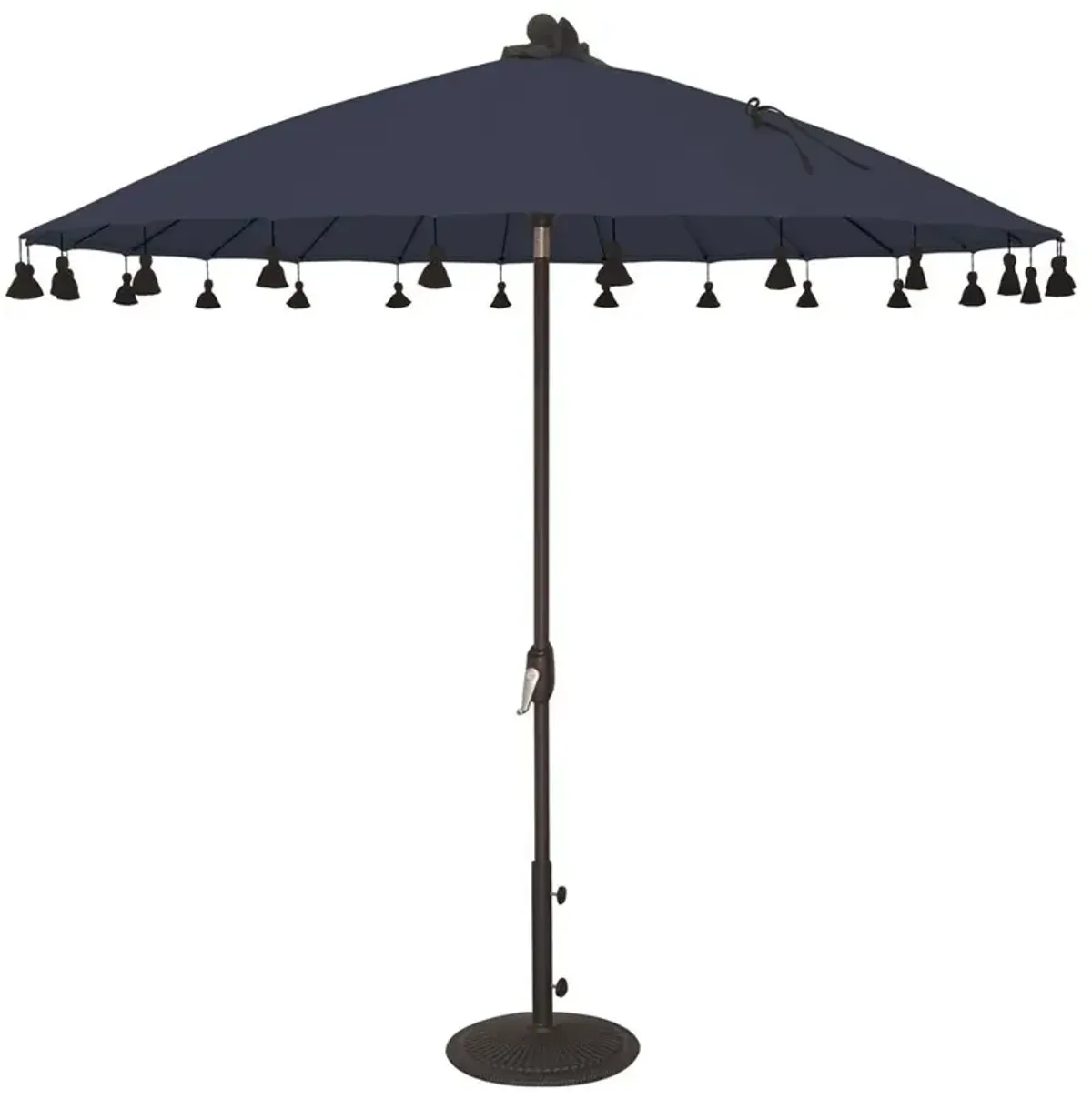 Samara Modern Classic Navy Blue Sunbrella Round Aluminum Outdoor Umbrella