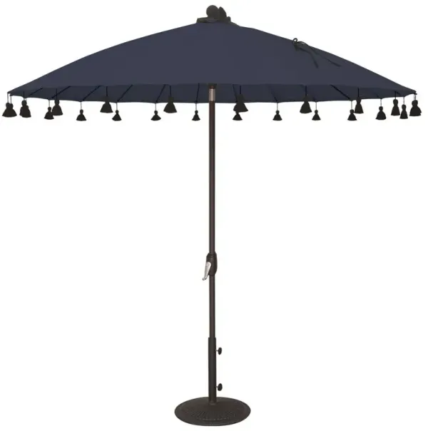 Samara Modern Classic Navy Blue Sunbrella Round Aluminum Outdoor Umbrella
