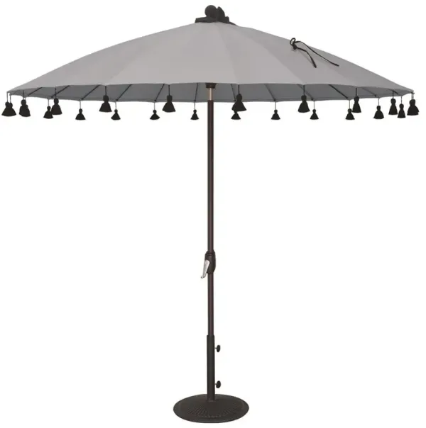 Samara Modern Classic Silver Sunbrella Round Aluminum Outdoor Umbrella