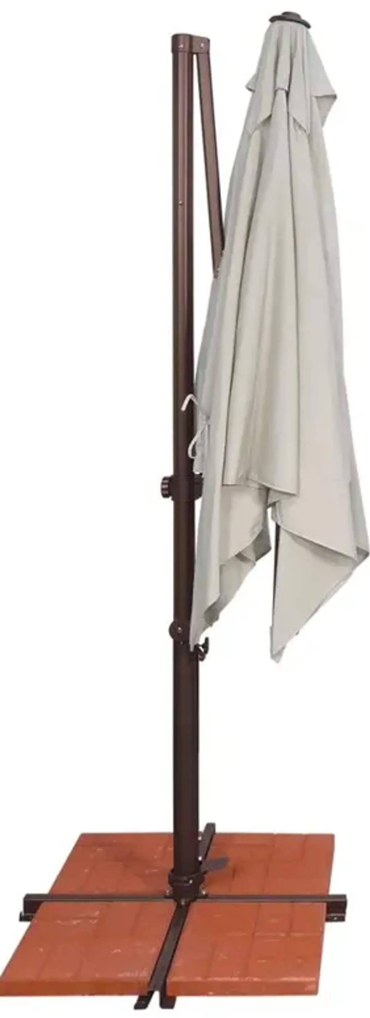 Laura Modern Classic Navy Blue Sunbrella Bronze Aluminum Outdoor Umbrella