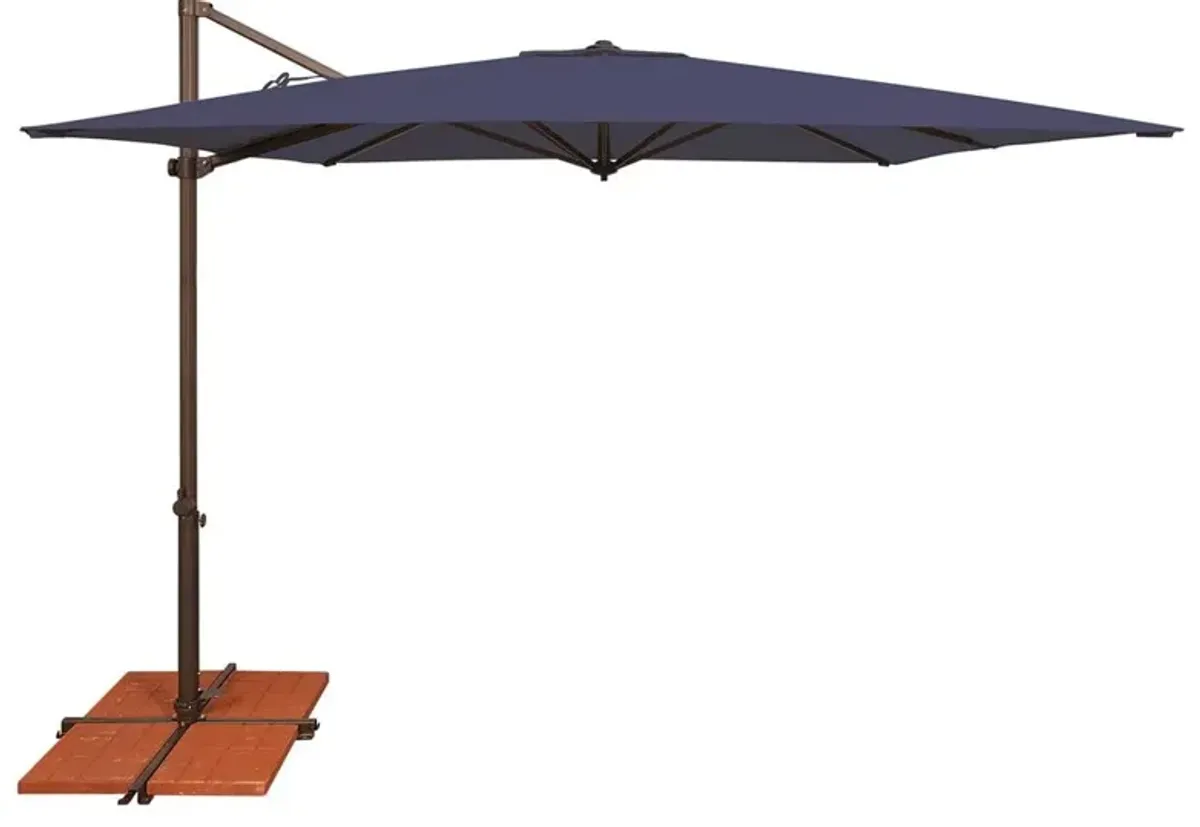 Laura Modern Classic Navy Blue Sunbrella Bronze Aluminum Outdoor Umbrella