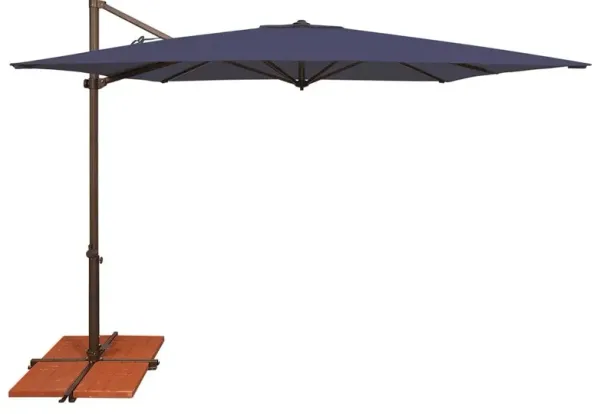 Laura Modern Classic Navy Blue Sunbrella Bronze Aluminum Outdoor Umbrella