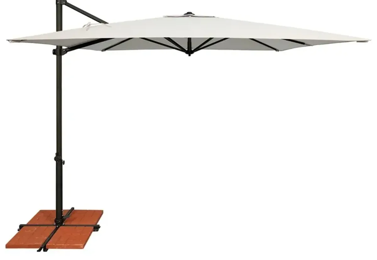 Laura Modern Classic White Sunbrella Black Aluminum Outdoor Umbrella