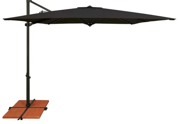 Laura Modern Classic Black Sunbrella Aluminum Outdoor Umbrella