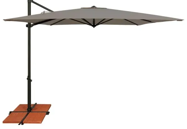 Laura Modern Classic Silver Sunbrella Black Aluminum Outdoor Umbrella