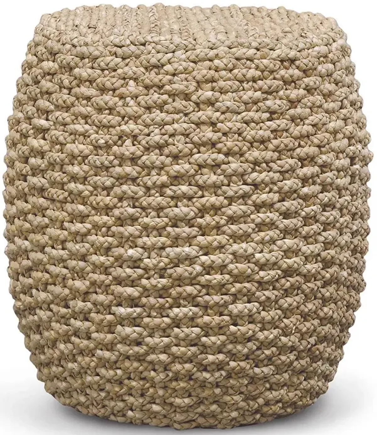 Palecek Spa Coastal Beach Woven Natural Seagrass Rope Round Drum Stool