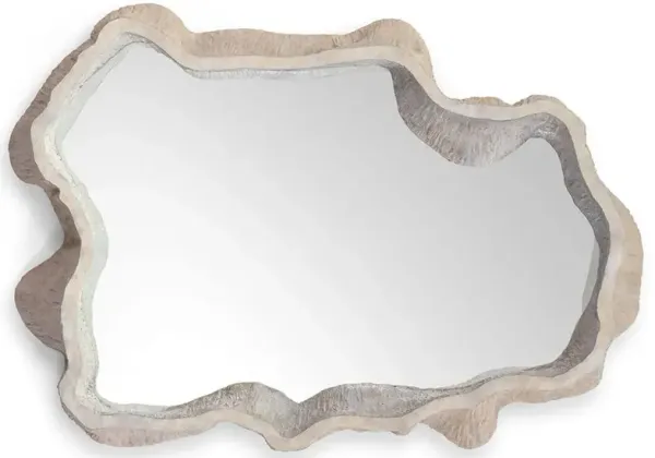 Palecek Denali Coastal Beach Beige Stonecast Wall Mirror - Large