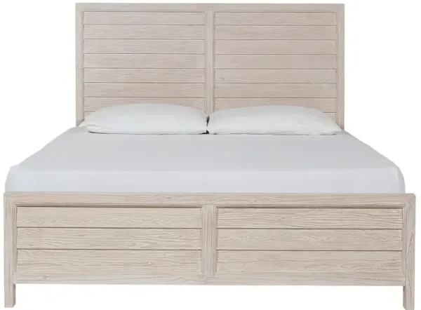 Naya Coastal Beach Cream Wood Platform Bed - King