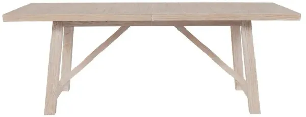 Miya Coastal Beach Cream Wood Rectangular Extendable Dining Table - 84-124"W