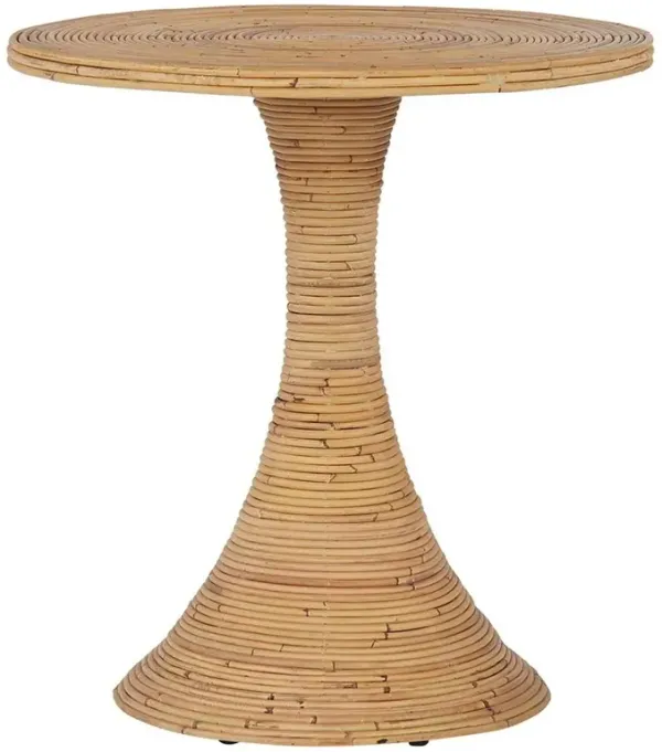 Andi Global Bazaar Brown Rattan Round Pedestal Accent Table