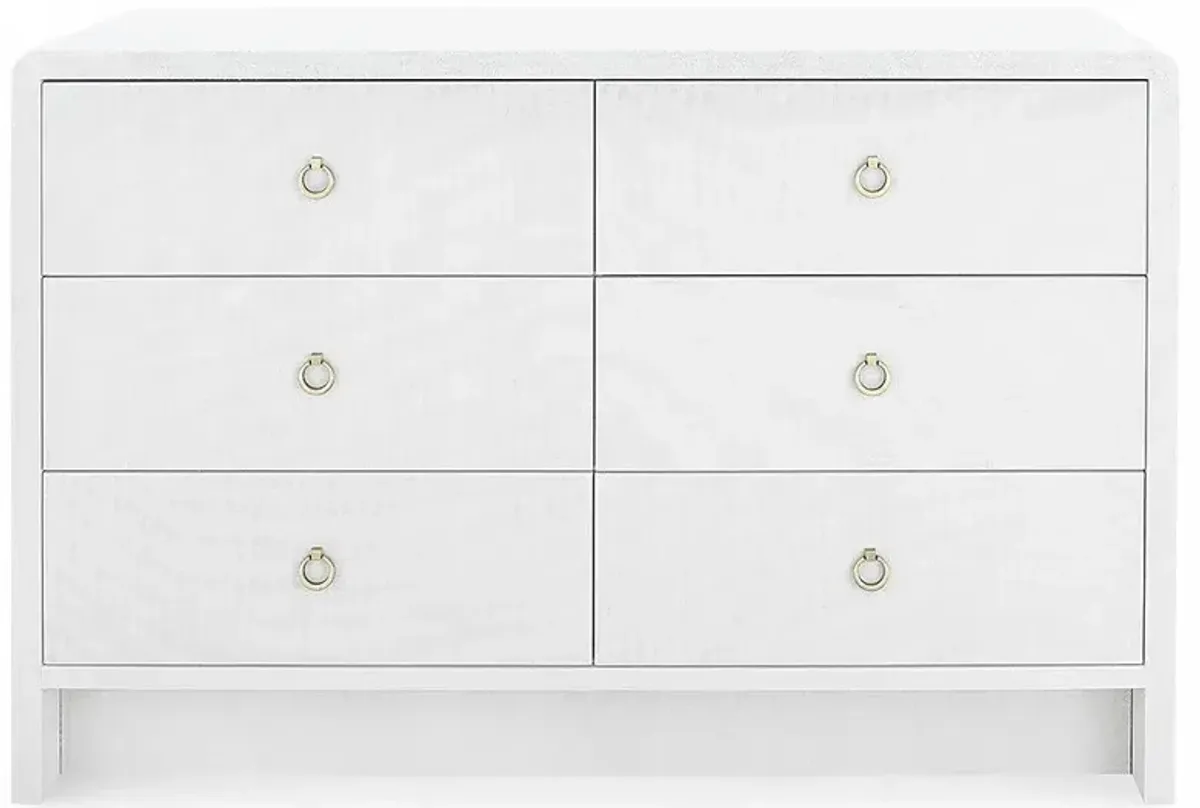 Bryant Modern Classic White Lacquered Linen 6-Drawer Dresser