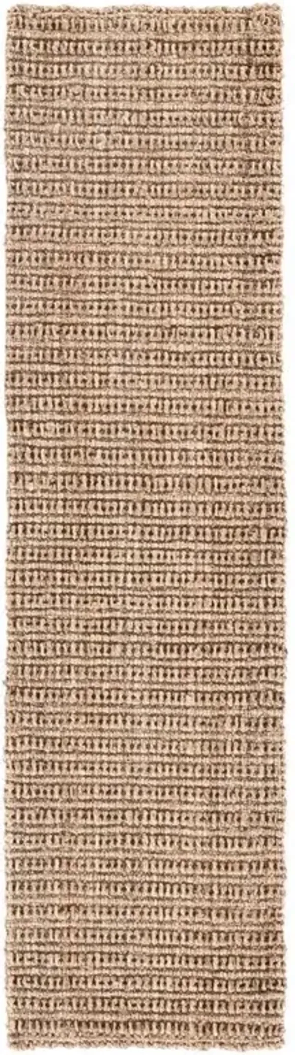 Amara Coastal Beach Brown Jute Natural Rug - 2'6"x9'