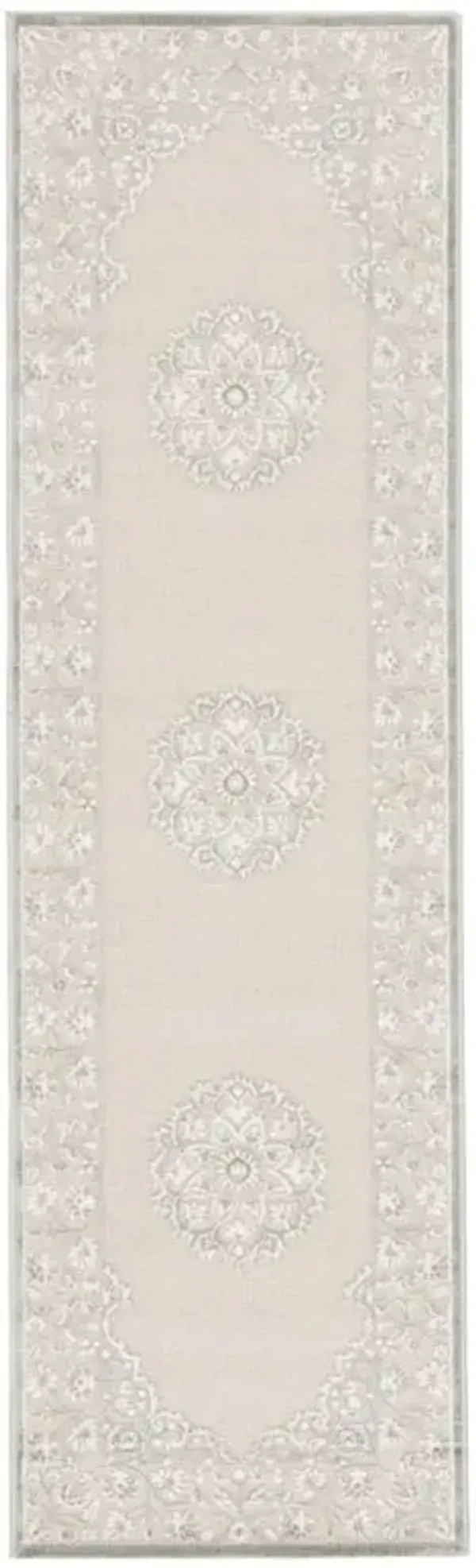 Maisie Modern Classic Grey Floral Patterned Rug - 2'6"x8'