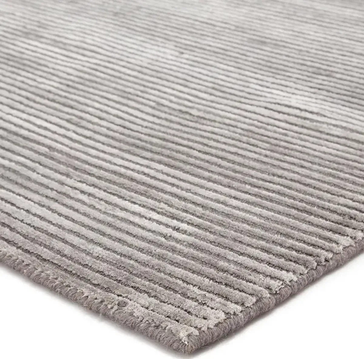 Belle Modern Classic Ash Grey Wool Solid Rug - 2'6"x8'