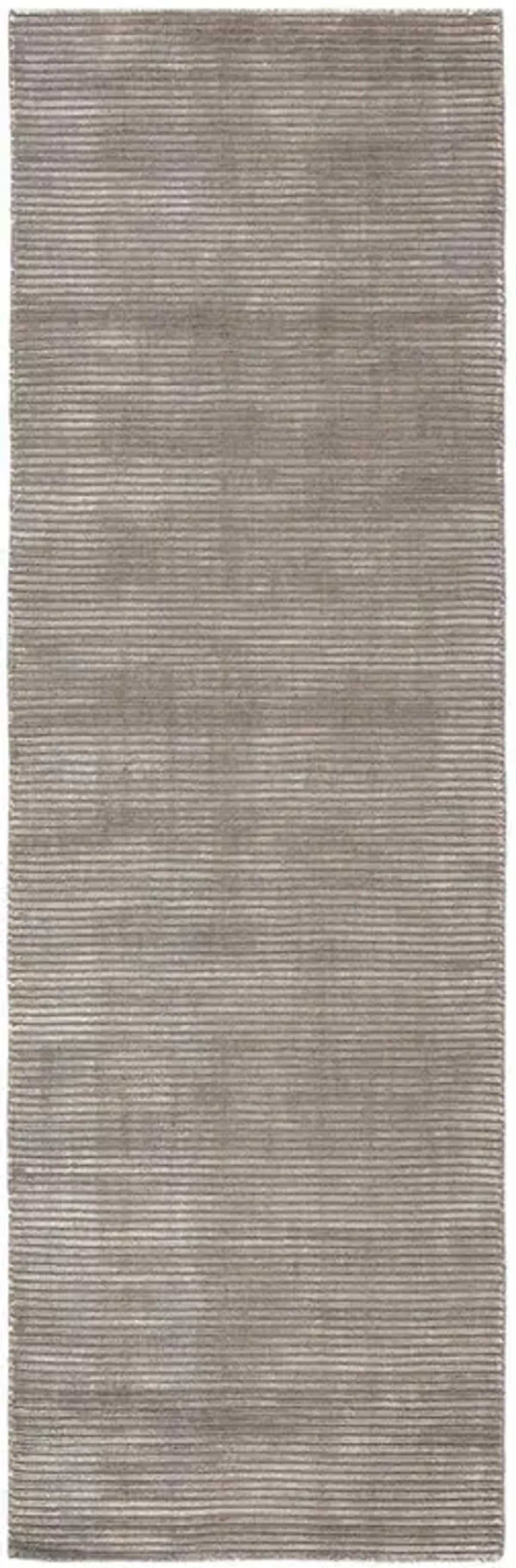Belle Modern Classic Ash Grey Wool Solid Rug - 2'6"x8'