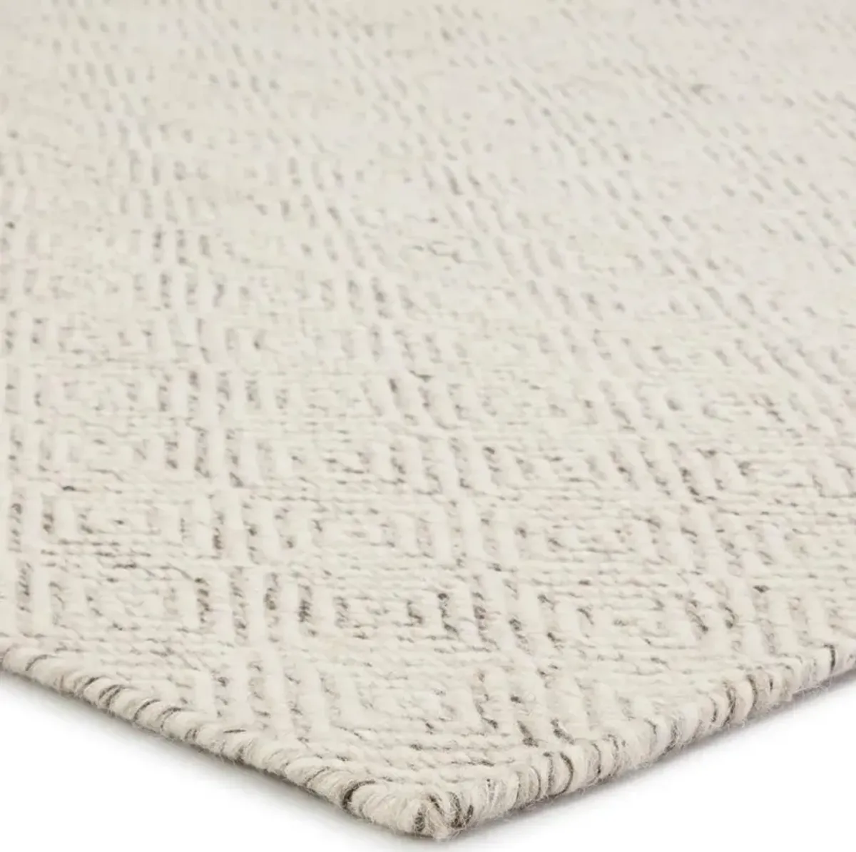 Daren Global White Wool Diamond Patterned Rug - 12'x15'