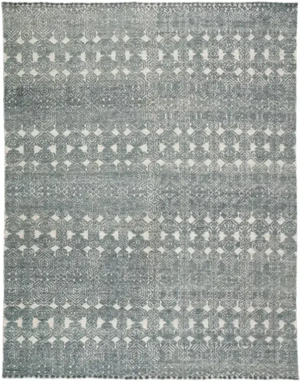Sia Global Bazaar Teal Tribal Patterned Hand Knotted Rug - 8'x11'