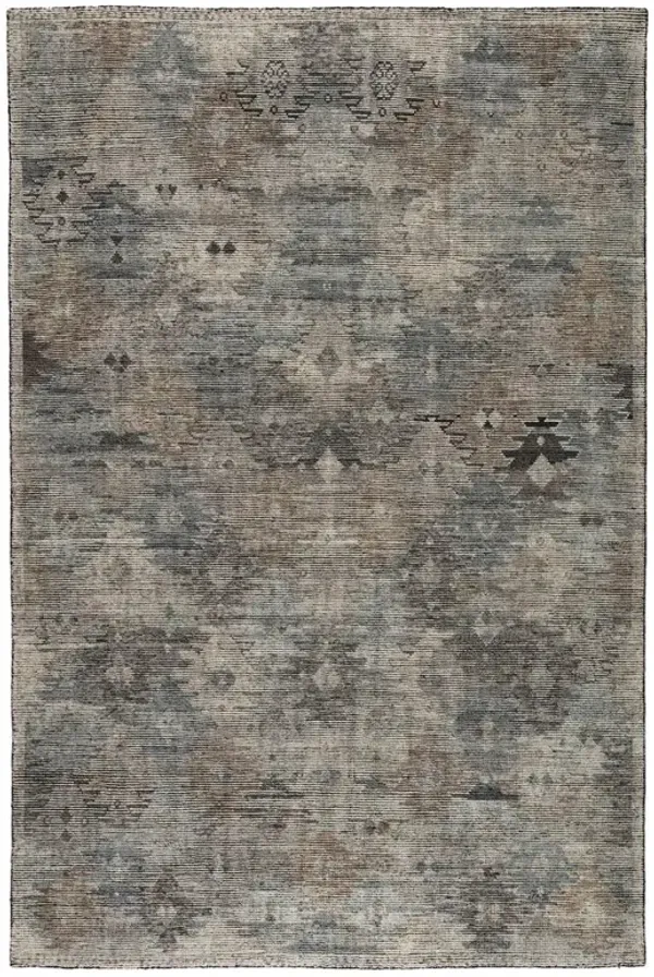 Julie Global Bazaar Black Wool Tribal Patterned Hand Knotted Rug - 9'x12'