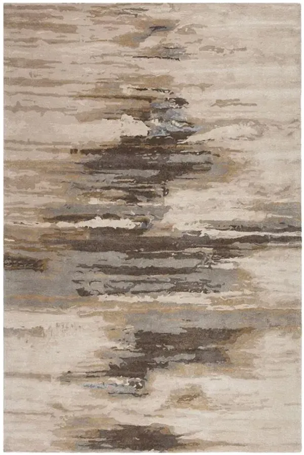 Quentin Modern Classic Cream Wool Abstract Patterned Rug - 12'x15'