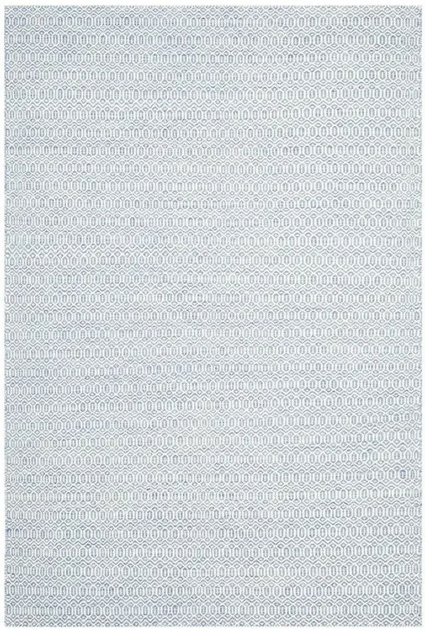 Carys Modern Blue Wool Diamond Patterned Rug - 8'x10'