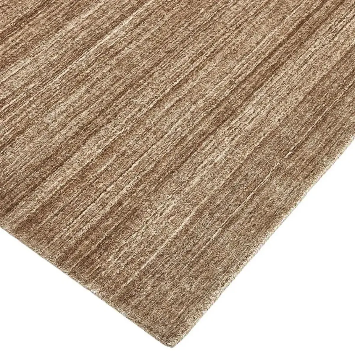 Hartley Modern Caramel Brown Wool Solid Rug - 5'x8'