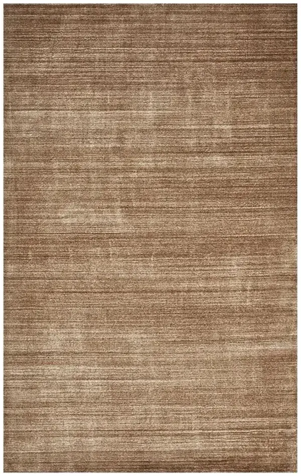 Hartley Modern Caramel Brown Wool Solid Rug - 5'x8'