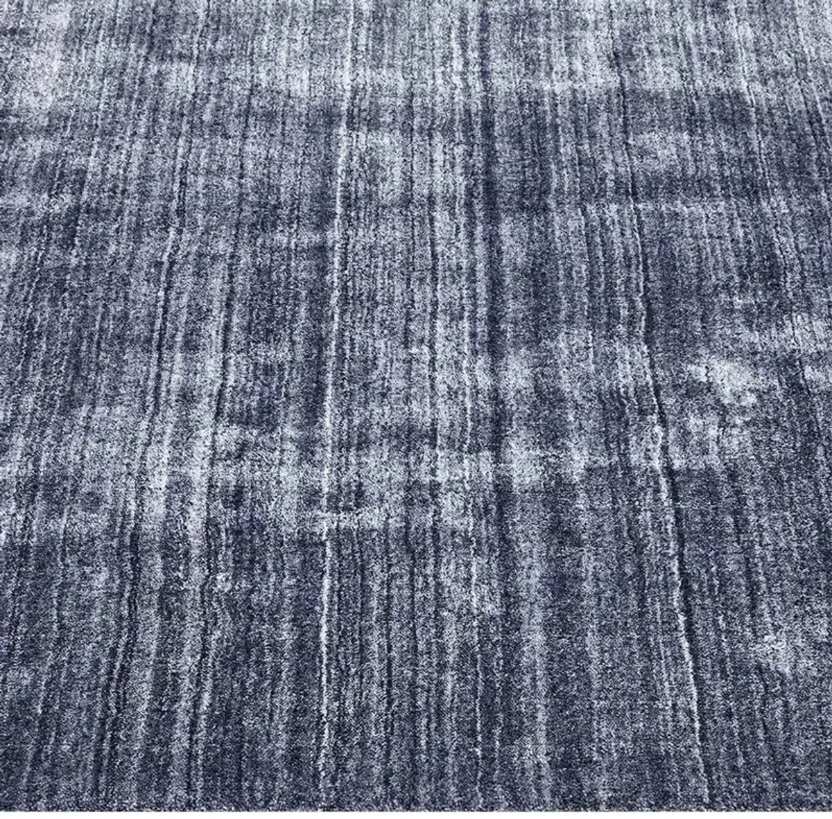 Hartley Modern Denim Blue Wool Solid Rug - 5'x8'