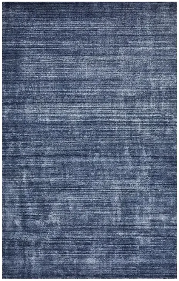 Harbor Modern Denim Blue Wool Solid Rug - 5'x8'