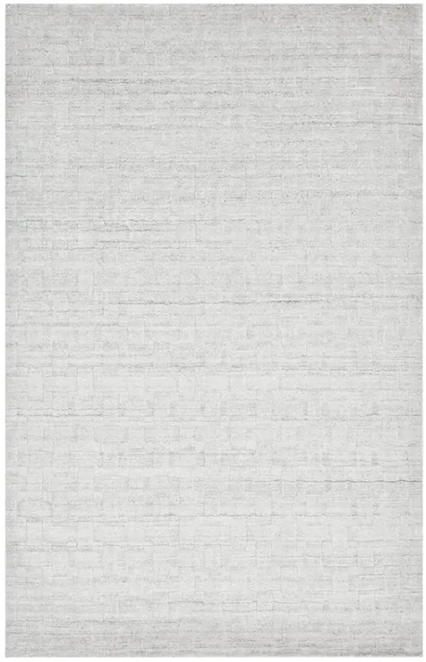 Colton Modern Classic Alabaster Grey Wool Solid Rug - 5'x8'