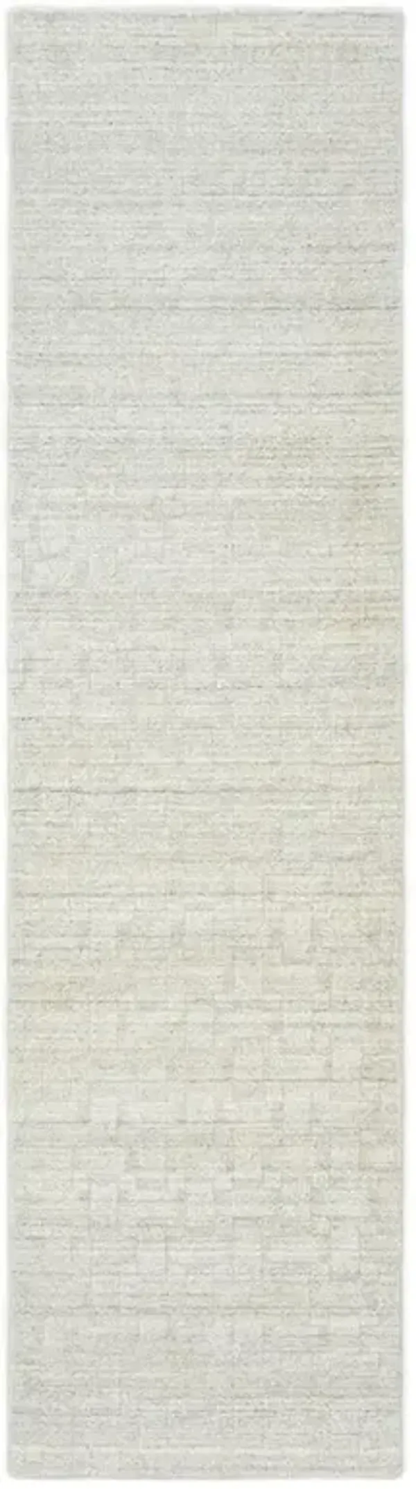 Colton Modern Classic Alabaster Grey Wool Solid Rug - 2'6"x10'