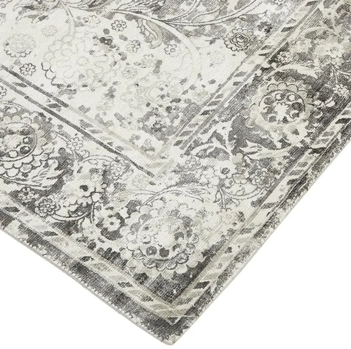 Rachel Global Bazaar Shadow Grey Patterned Rug - 5'x8'