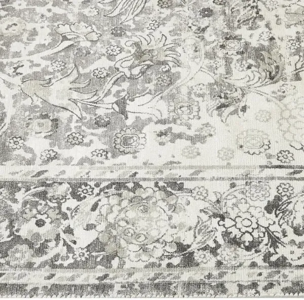 Rachel Global Bazaar Shadow Grey Patterned Rug - 5'x8'