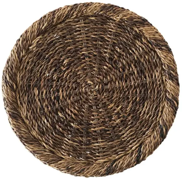 Juliska Rustic Coastal Beach Brown Woven Natural Abaca Round Charger