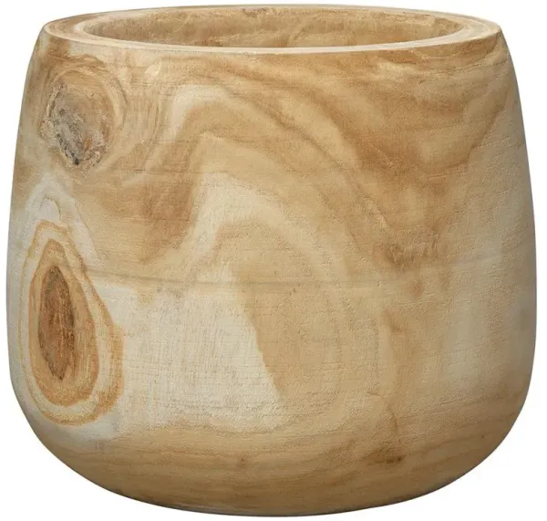 Blake Coastal Brown Wood Textured Basin Vase