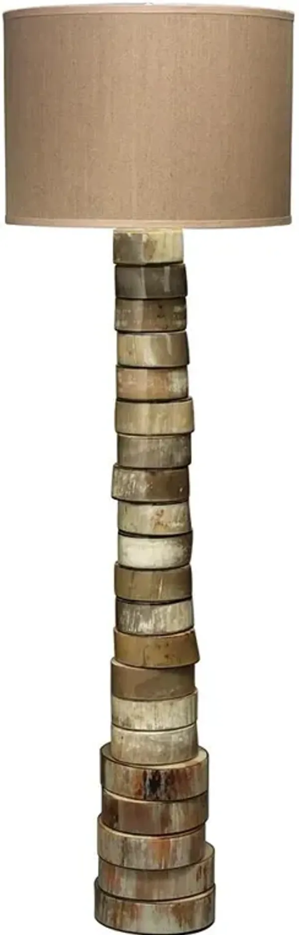 Esther Global Bazaar Brown Horn Stacked Floor Lamp
