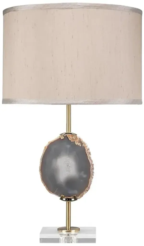 Ana Coastal Brass Metal Agate Stone Accent Table Lamp