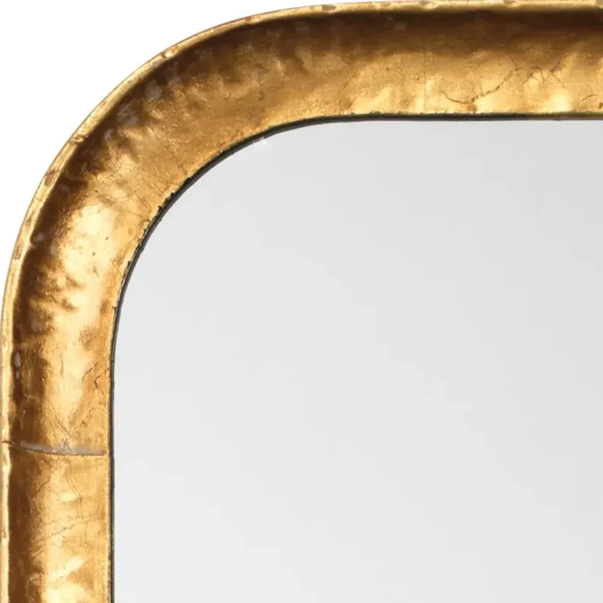 Capri Hollywood Regency Gold Leaf Iron Rectangular Wall Mirror