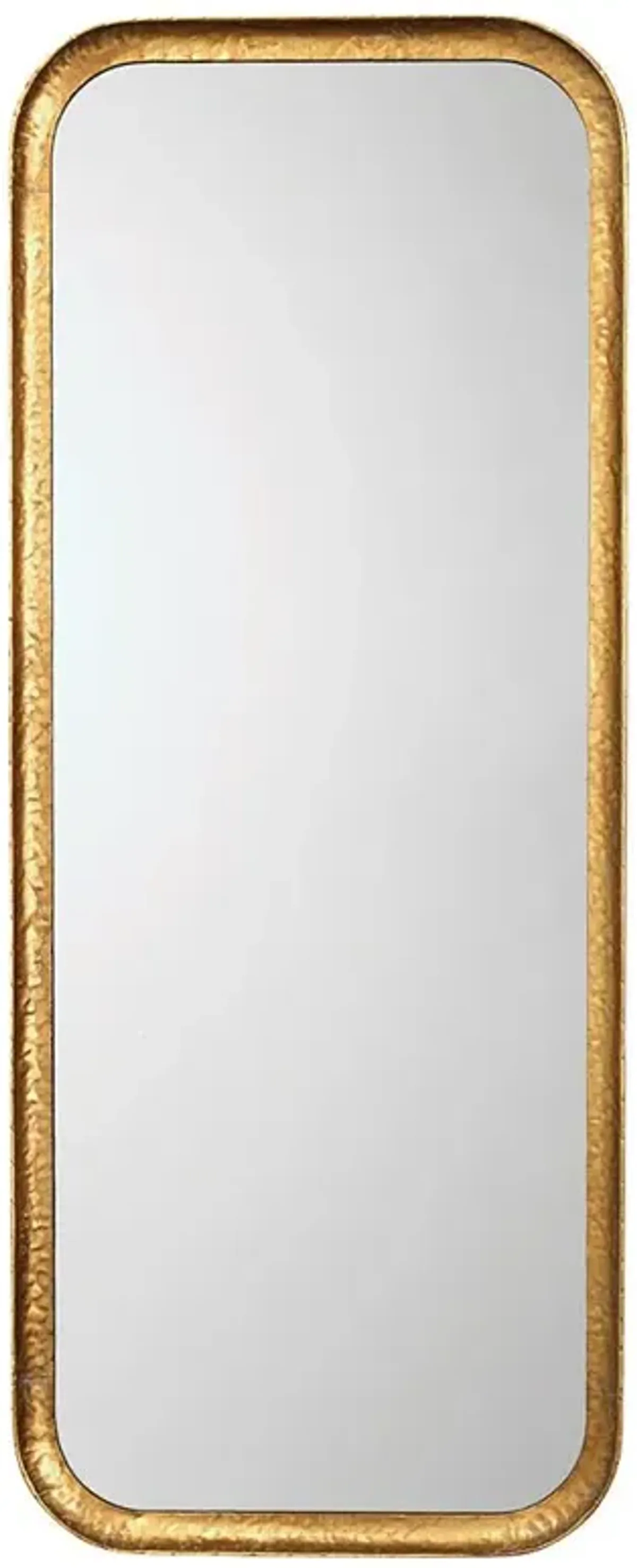 Capri Hollywood Regency Gold Leaf Iron Rectangular Wall Mirror
